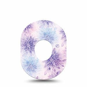 ExpressionMed Wisteria Fade Dexcom G7 and Dexcom Stelo Glucose Biosensor System, Single Tape Faded purple petals Fixing Ring Patch for CGM
