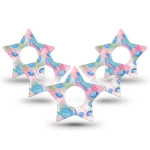 ExpressionMed Turtley One-derful Infusion Star, 10-Pack Pastel pink blue turtles Waterproof Sensor Cover For Pump