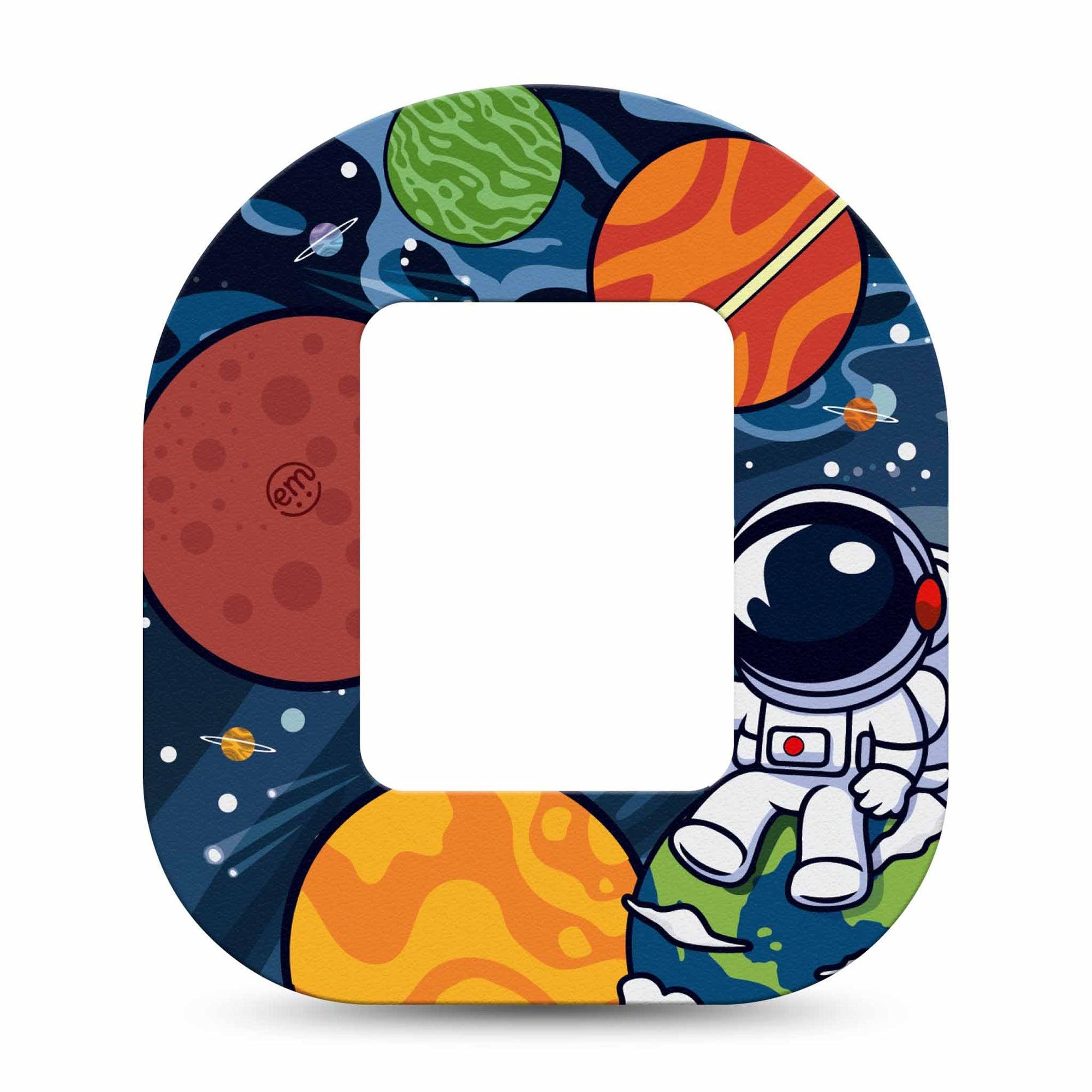 ExpressionMed Astronaut Tandem Mobi, Single Outerspace Illustrated Cartoon Fixing Ring Patch Pump Design