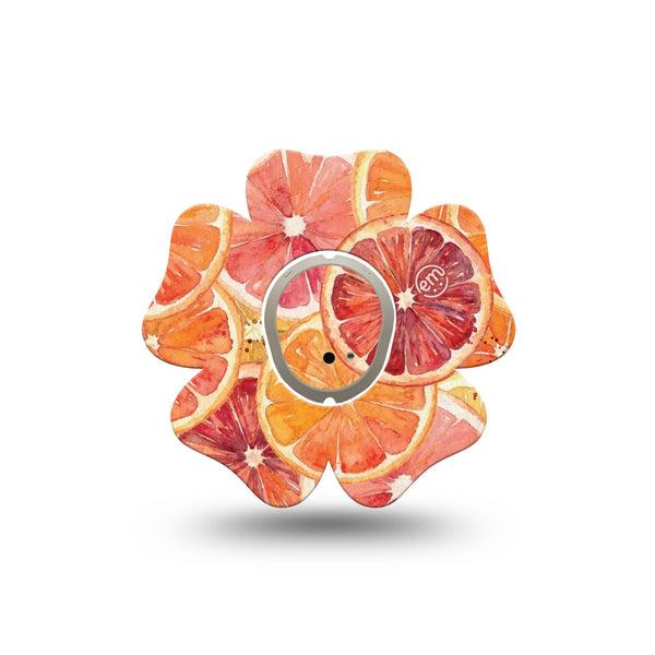 ExpressionMed Oranges Dexcom G7 and Dexcom Stelo Glucose Biosensor System Flower, Single Tape and Single Sticker Summer citrus slices Patch for CGM