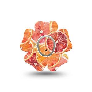 ExpressionMed Oranges Dexcom G7 and Dexcom Stelo Glucose Biosensor System Flower, Single Tape and Single Sticker Summer citrus slices Patch for CGM