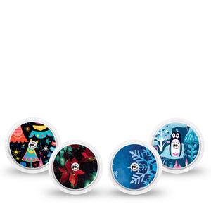 ExpressionMed North Pole Freestyle Libre, Libre 2 Plus, and Abbott Lingo Sticker, 4-Pack Sticker holiday patterns Decorative Patch for Continuous Glucose Monitor
