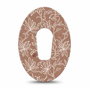 ExpressionMed Mocha Mousse Lace Dexcom G6 Tape, Single Tape Summer Floral Mocha, Plaster Continuous Glucose Monitor Design