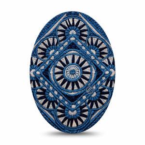 ExpressionMed Indigo Loomwork Medtronic Guardian Enlite Universal Oval, Single Tape Wool texture pattern Vinyl Decoration for CGM