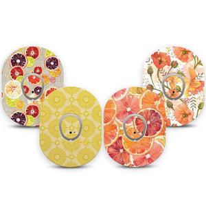 ExpressionMed Citrus Crush Dexcom G7 and Dexcom Stelo Glucose Biosensor System, tape and sticker  citrus fruit pattern Decorative Decal for CGM