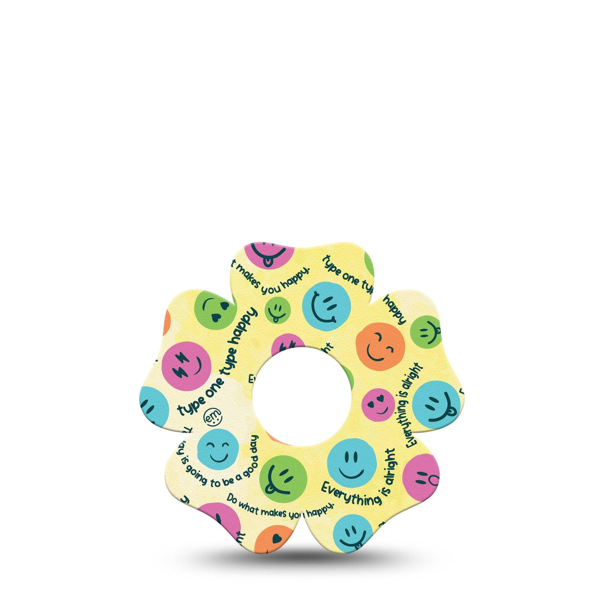 ExpressionMed Smiley  Freestyle Libre 3 Flower Shape Tape Single Tape Smiley Face Plaster CGM Design