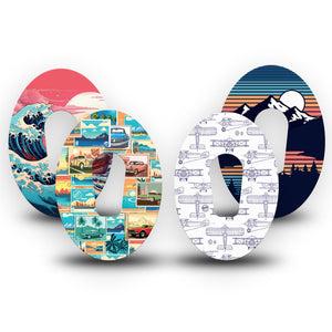 ExpressionMed Wander & Roam Variety Pack Dexcom G6 Tape, 4-Pack Tape Variety, Roadtrip Inpired, Plaster Continuous Glucose Monitor Design