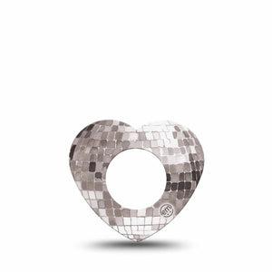 ExpressionMed Mirror Ball Freestyle Libre, Libre 2 Plus, and Abbott Lingo Heart, Single Tape Disco ball inspired Overlay Tape for CGM