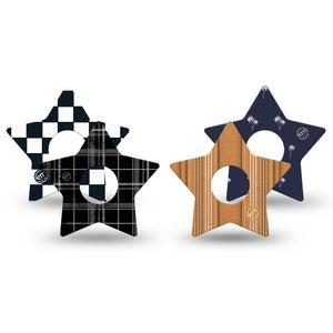 ExpressionMed Everyday Classic Freestyle Libre 3 and Libre 3 Plus Star, 4-Pack Tape Classic plaids and checkered prints Decorative Adhesive Tape for Continuous Glucose Monitor