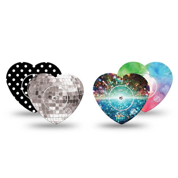 ExpressionMed Disco Pop Freestyle Libre, Libre 2 Plus, and Abbott Lingo Heart, tape and sticker  bold graphic pattern Decorative Patch for CGM