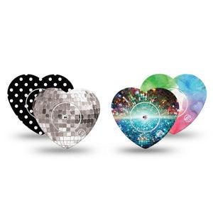 ExpressionMed Disco Pop Freestyle Libre, Libre 2 Plus, and Abbott Lingo Heart, tape and sticker  bold graphic pattern Decorative Patch for CGM