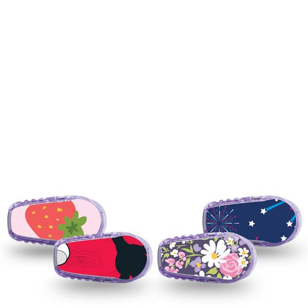 ExpressionMed Playful Dexcom G6 Sticker, 4-Pack Sticker whimsical graphic pattern Adhesive Tape for CGM