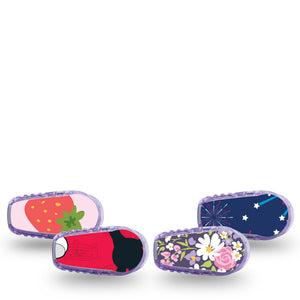 ExpressionMed Playful Dexcom G6 Sticker, 4-Pack Sticker whimsical graphic pattern Adhesive Tape for CGM