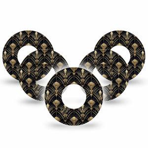 ExpressionMed Midnight Deco Freestyle Libre, Libre 2 Plus, and Abbott Lingo, 5-Pack 1920 art style Decorative Patch for Continuous Glucose Monitor