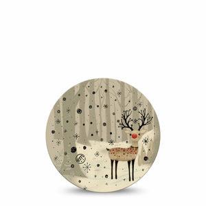 ExpressionMed Woodland Reindeer Dexcom G7 Overpatch, Dexcom Stelo Glucose Biosensor System, Single Tape Rustic Christmas, Overlay Tape CGM Design