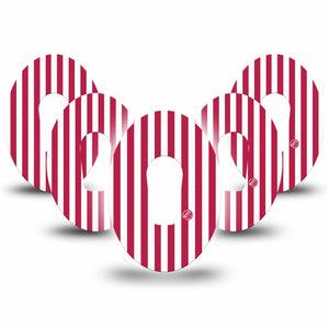 ExpressionMed Red Stripes Dexcom G6, 5-Pack Fourth of July inspired Best Covers for CGM