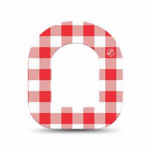 ExpressionMed Red Gingham Omnipod Mini, Single Tape Classic red gingham Accessories For Pump