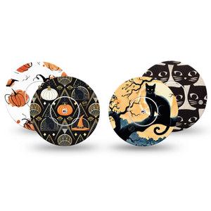 ExpressionMed Pumpkin Paws Variety Pack Freestyle Libre and Libre 2 Plus Sticker and Tape, Abbott Lingo,   Halloween Animals, Adhesive Sticker and Tape Design Continuous Glucose Monitor Design