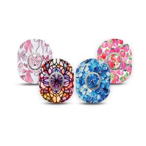 ExpressionMed Bright Dexcom G7 and Dexcom Stelo Glucose Biosensor System Mini, tape and sticker colorful abstract design Adhesive Tape for CGM