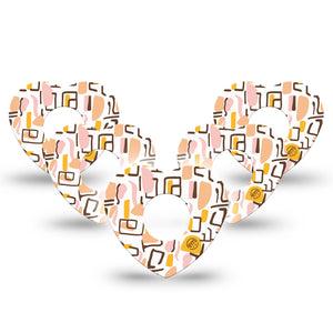 ExpressionMed Squiggles Infusion Set Heart Shape Tape, 10-Pack Tape Eye-Catching Shapes, Adhesive Tape Continuous Glucose Monitor Design