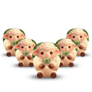 ExpressionMed Lucky Lamb Freestyle Libre 3 and Libre 3 Plus Gumdrop, 5-Pack Tape and 5-Pack Sticker Lamb stuffed animal inspired Sensor Cover for CGM
