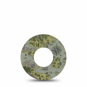 ExpressionMed Navigation Freestyle Libre and Libre 2 Plus Tape, Abbott Lingo, Single Tape Exploration Map, Fixing Ring Tape Continuous Glucose Monitor Design