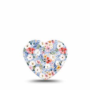 ExpressionMed Petal Breeze Freestyle Libre, Libre 2 Plus, and Abbott Lingo Heart, Single Tape and Single Sticker Tiny florals Decorative Adhesive Tape for CGM
