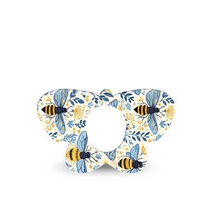 ExpressionMed Busy Bees Dexcom G7 and Dexcom Stelo Glucose Biosensor System Butterfly, Single Tape Golden bees Overlay Tape for CGM