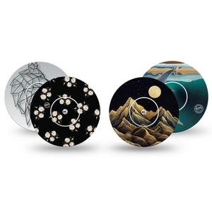 ExpressionMed Wild & Wonder Variety Pack Freestyle Libre and Libre 2 Plus Tape, Abbott Lingo, 4-Pack Tape and 4-Pack Sticker Variety, Nature Decals, Fixing Ring Tape Continuous Glucose Monitor Design