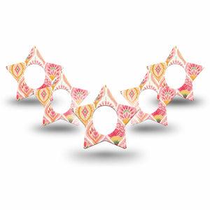 ExpressionMed Blush Dexcom G7 and Dexcom Stelo Glucose Biosensor System Star, 5-Pack delicate color wash Decorative Adhesive Tape for Continuous Glucose Monitor