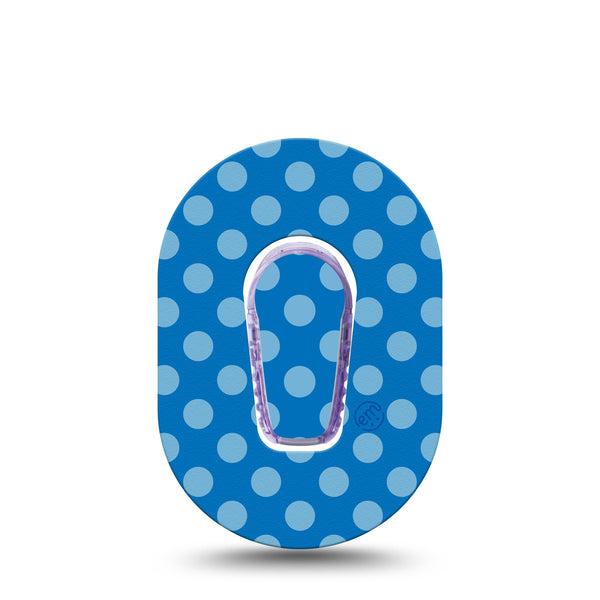 ExpressionMed Blue Polka Dots Dexcom G6 Mini Tape, Single Tape and Single Sticker Blue Polka Dots, Adhesive Tape CGM Design