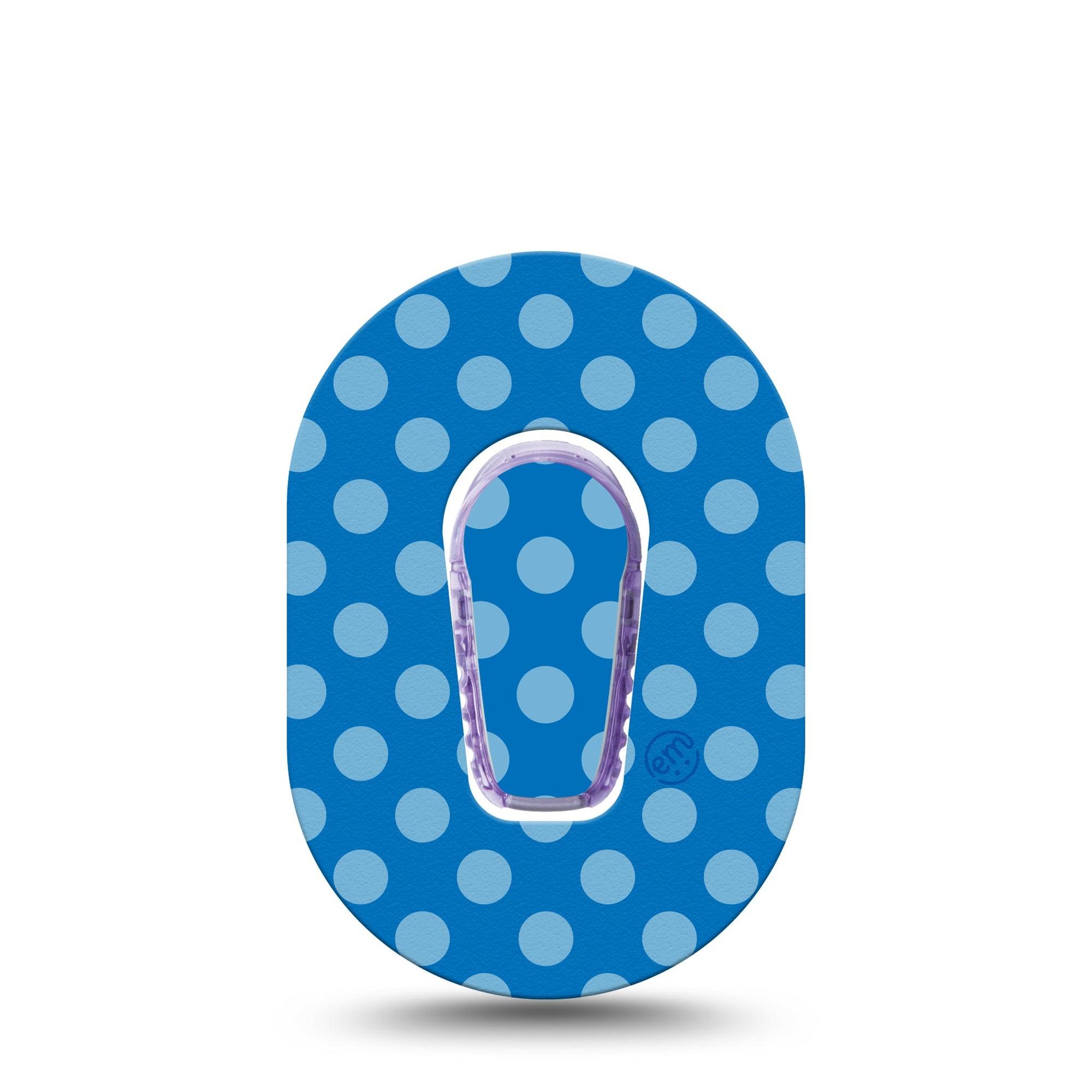 ExpressionMed Blue Polka Dots Dexcom G6 Mini Tape, Single Tape and Single Sticker Blue Polka Dots, Adhesive Tape CGM Design