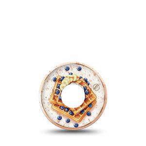 ExpressionMed Breakfast Freestyle Libre 3 and Libre 3 Plus, Single Tape Waffle stack with fruit Overlay Patch for Continuous Glucose Monitor