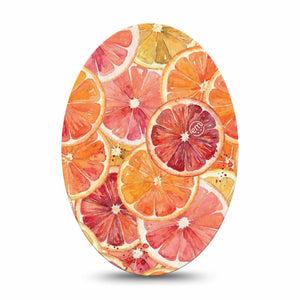 ExpressionMed Oranges Medtronic Guardian Enlite Universal Oval, Single Tape Painted citrus fruit Vinyl Decoration for CGM