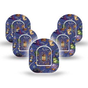 ExpressionMed Wizarding World Omnipod Mini, 5-Pack Tape and 5-Pack Sticker whimsical magic print Waterproof Plaster For Insulin Pump