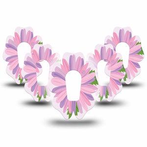 ExpressionMed Daisy Dexcom G6 Flower Shape Tape 5-Pack Tape Daisy Blossom Adhesive Patch Continuous Glucose Monitor Design