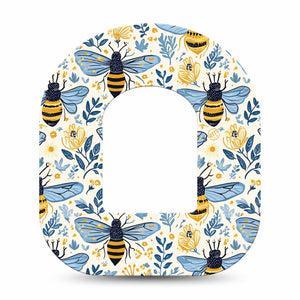 ExpressionMed Busy Bees Omnipod, Single Tape Delicate bees flowers Accessories For Insulin Pump