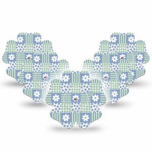 ExpressionMed Patchwork Flowers Freestyle Libre, Libre 2 Plus, and Abbott Lingo Flower, 5-Pack Tape and 5-Pack Sticker Mix patterns flowers Waterproof Plaster for Continuous Glucose Monitor