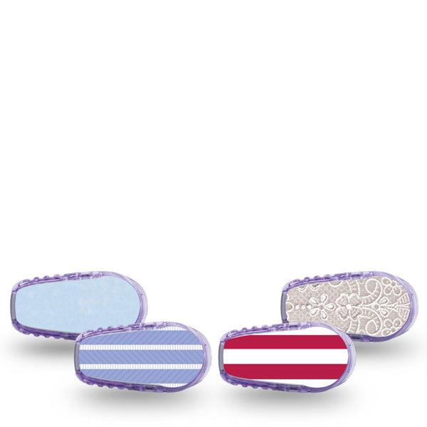 ExpressionMed Washed Classics Dexcom G6 Sticker, 4-Pack Sticker washed patriotic tones Adhesive Tape for CGM