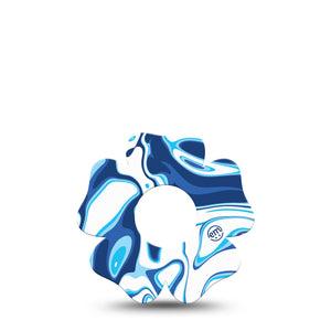 ExpressionMed Blue Marble Infusion Set Flower Shape Tape 5-Pack Tape Marble Design, Plaster Continuous Glucose Monitor Design