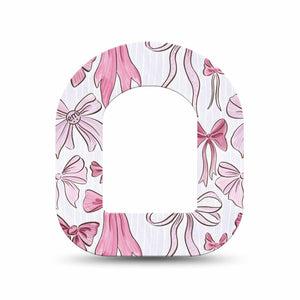 ExpressionMed Bows and Ribbons Omnipod Mini Tape Single Tape Hair Bow Inspired Pink Ribbon, Adhesive Tape Pump Design