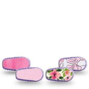 ExpressionMed Soft Pink Dexcom G6 Sticker, 4-Pack Sticker Graceful pink patterns Adhesive Tape for CGM