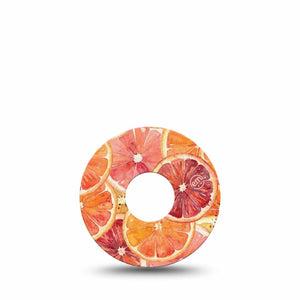 ExpressionMed Oranges Freestyle Libre 3 and Libre 3 Plus, Single Tape Layered citrus slices Overlay Patch for Continuous Glucose Monitor