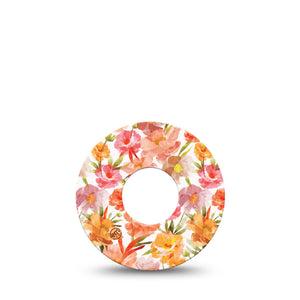 ExpressionMed Peach Dusk Infusion Set Tape, 5-Pack Tape Orange Airy Textures, Overlay Patch Continuous Glucose Monitor Design