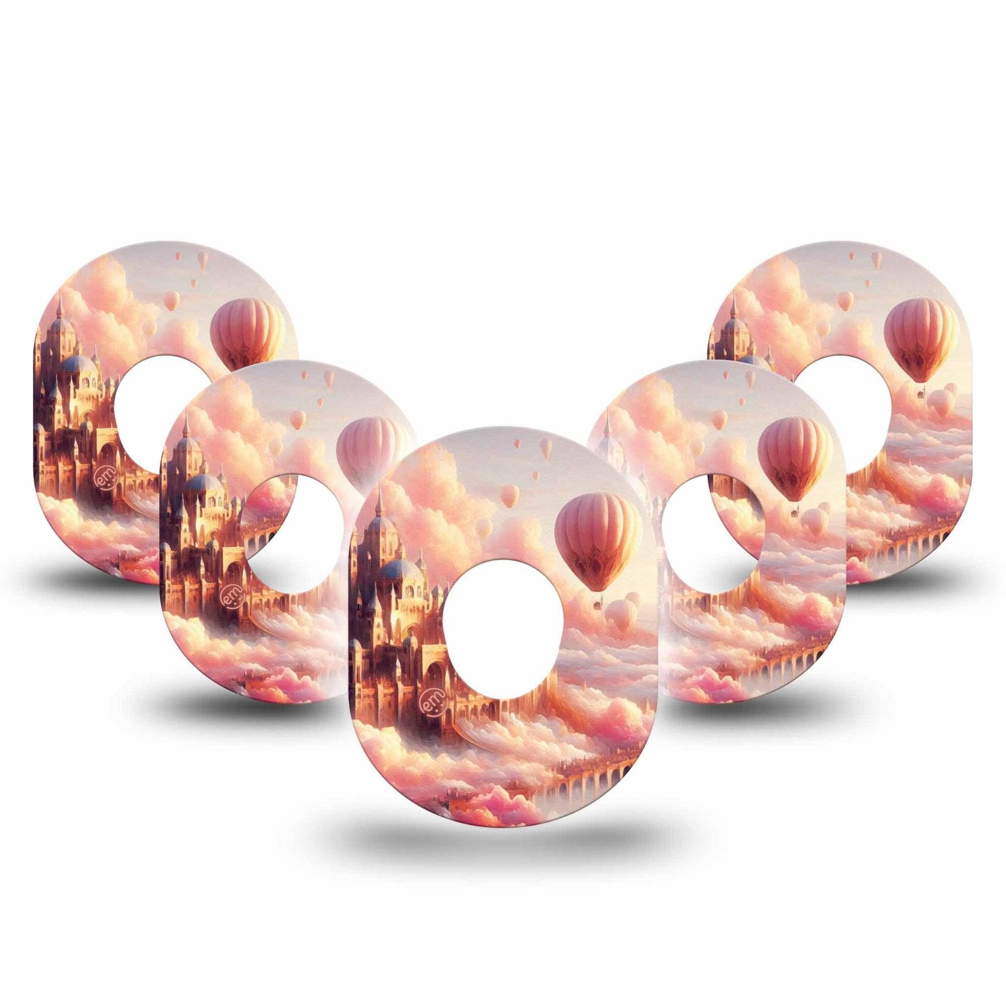 ExpressionMed Dreamy Skies Dexcom G7 Tape, Dexcom Stelo Glucose Biosensor System, 5-Pack Tape and 5-Pack Sticker Dreamy Sky Landscape, Overlay Tape CGM Design