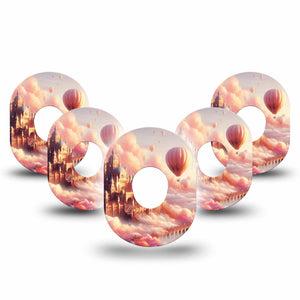 ExpressionMed Dreamy Skies Dexcom G7 Tape, Dexcom Stelo Glucose Biosensor System, 5-Pack Tape and 5-Pack Sticker Dreamy Sky Landscape, Overlay Tape CGM Design