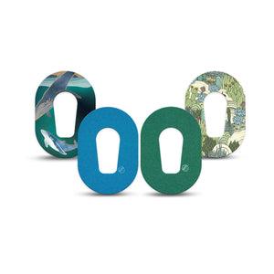 ExpressionMed Seaside Pines Variety Pack Dexcom G6 Mini Tape, 4-Pack Tape Variety Nature Blues and Greens, Adhesive Tape CGM Design