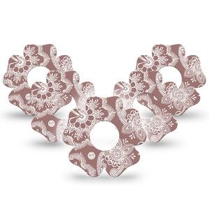 ExpressionMed Henna Infusion Set Flower Shape Tape 10-Pack Tape Henna Art Plaster Continuous Glucose Monitor Design