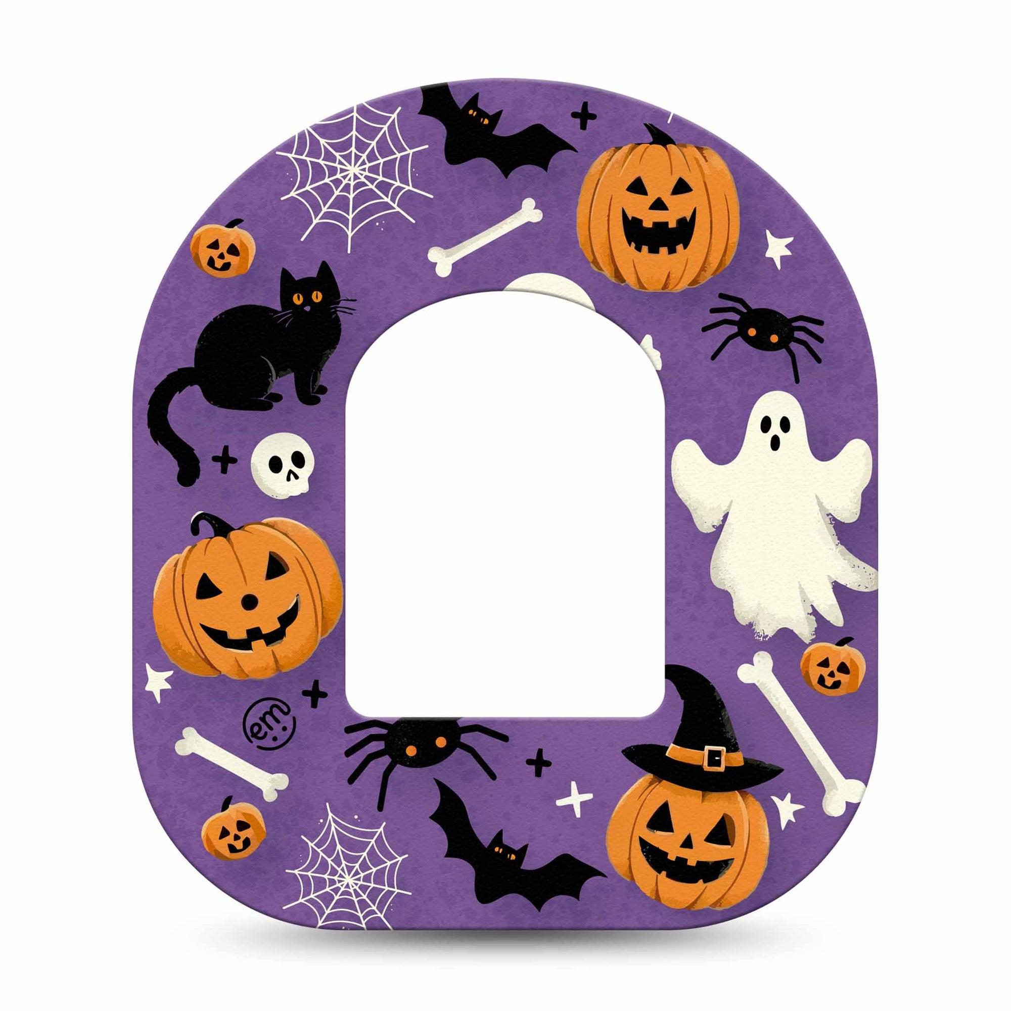 ExpressionMed Happy Halloween Omnipod Tape Single Fun Spooky Halloween Designs Adhesive Patch Pump Design