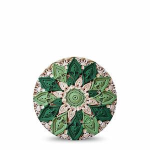 ExpressionMed Knit Monstera Dexcom G7 and Dexcom Stelo Glucose Biosensor System OverPatch, Single Tape Knit green floral Adhesive Tape for CGM